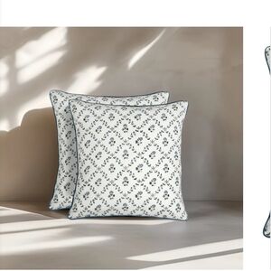 Block Print Foral Patterned Throw Pillow Covers